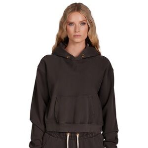Women's Vintage Black Cropped Hoodie